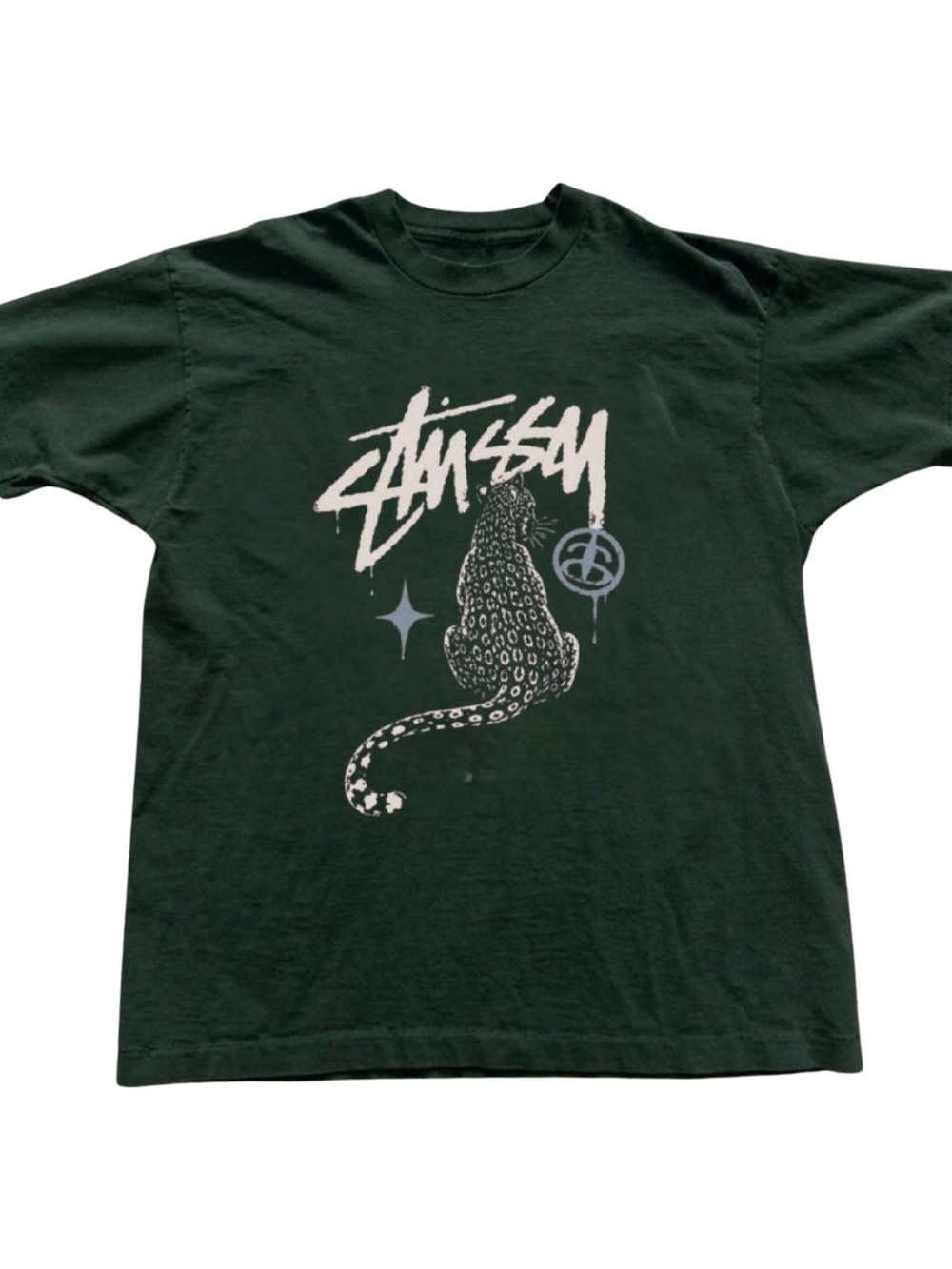 Gildan Dark Green Leopard Graphic Tee